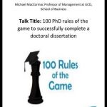 100 PhD Rules of the Game to Successfully Complete a Doctoral Dissertation