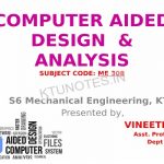 محاضرة بعنوان Computer Aided Design & Analysis